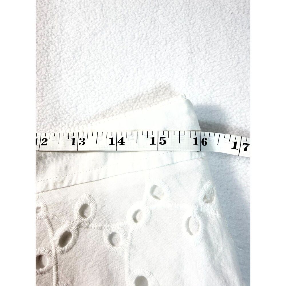 COMMENSE Women’s L White Eyelet Embroidered A-Line Maxi Skirt Lined - Picture 7 of 12